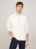 White Wool Rich Relaxed Zip-Thru Jumper  Men