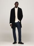 Black Smart Casual Wool Rich Coat  Men
