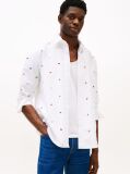 Alb Camasa Oxford Relaxed Fit Cu Broderie Steag  Barbati