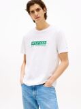 Alb Tricou Cu Imprimeu Grafic Si Logo  Barbati