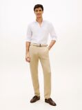 White Smart Casual Slim Fit Pure Linen Shirt  Men