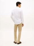 White Smart Casual Slim Fit Pure Linen Shirt  Men