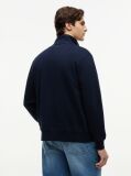 Blue Logo Mock Neck Zip-Thru Sweatshirt  Men
