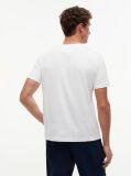 Alb Tricou Cu Guler Rotund Si Logo  Barbati