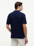 Blue Classic Fit Jacquard Polo Shirt  Men