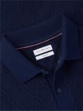 Blue Classic Fit Jacquard Polo Shirt  Men
