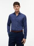 Blue Camasa Cu Croiala Slim Si Micro Print  Barbati