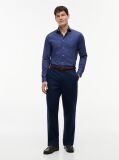 Blue Camasa Cu Croiala Slim Si Micro Print  Barbati