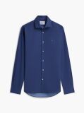 Blue Camasa Cu Croiala Slim Si Micro Print  Barbati