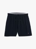 Blue Essential Flag Embroidery Mid Length Swim Shorts  Boys