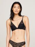 Black Premium Lace Unpadded Plunge Bra  Women