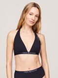Blue Tonal Logo Fixed Triangle Bikini Top  Women