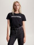 Negru Tricou Din Jersey Cu Logo Brodat  Femei