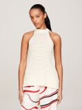 Beige Crochet Crew Neck Tank Top  Women