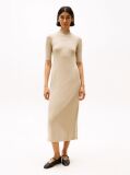 Bej Rochie Slim Midi Bodycon  Femei