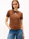 Brown Varsity Crest Slim Short Sleeve Tee  Women
