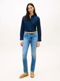 Blue Blugi Decolorati Slim Cu Talie Medie  Femei