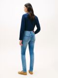 Blue Blugi Decolorati Slim Cu Talie Medie  Femei