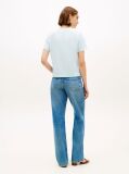 Blue Tricou Cu Guler Rotund Si Logo Brodat  Femei