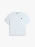 Blue Tricou Cu Guler Rotund Si Logo Brodat  Femei