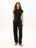 Negru Tricou Slim Din Jersey Cu Logo Texturat  Femei