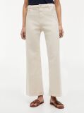 Beige Washed High Rise Wide Leg Ankle Jeans  Women