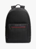 Black Metal Logo Textured Dome Backpack  Men
