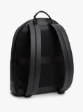 Black Metal Logo Textured Dome Backpack  Men