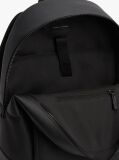 Black Metal Logo Textured Dome Backpack  Men