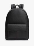 Black Flap Pocket Pebble Grain Dome Backpack  Men