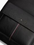 Black Flap Pocket Pebble Grain Dome Backpack  Men