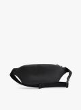 Black Rubberised Logo Bum Bag  Men