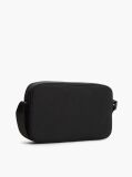 Black Metal Logo Crossbody Reporter Bag  Men