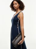 Negru Clutch Modern Cu Lant Cu Inchizatoare Clasp Si Monograma TH  Femei