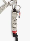 Silver Metal Blocks And Heart Charm Keyring  Women