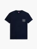 Blue T-Shirt Din Jersey Cu Model Signature  Barbati