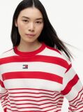 Multi Tommy Badge Stripe Relaxed Sweatshirt  Women
