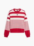 Multi Tommy Badge Stripe Relaxed Sweatshirt  Women