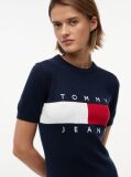 Blue Rochie Gen Pulover Mini Cu Croiala Slim Si Steag Tommy  Femei