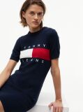 Blue Rochie Gen Pulover Mini Cu Croiala Slim Si Steag Tommy  Femei
