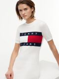 Alb Rochie Gen Pulover Mini Cu Croiala Slim Si Steag Tommy  Femei