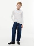 Alb Tricou Polo Pique Cu Maneca Lunga Regular  Baieti