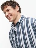 Multi Regular Fit Multicolour Stripe Poplin Shirt  Men