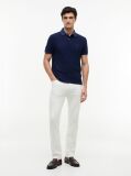 Blue Polo Jacquard Cu Croiala Regular  Barbati