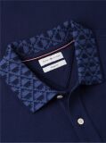 Blue Polo Jacquard Cu Croiala Regular  Barbati