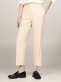 Beige Slim Fit Straight Leg Trousers  Women