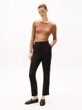 Black Crepe Slim Fit Pull-On Trousers  Women
