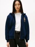 Blue Hanorac Cu Fermoar Si Broderie TH Crest  Femei