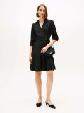 Black Relaxed Long Sleeve Mini Wrap Dress  Women