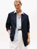 Blue Relaxed Single Breasted Longline Blazer  Women
